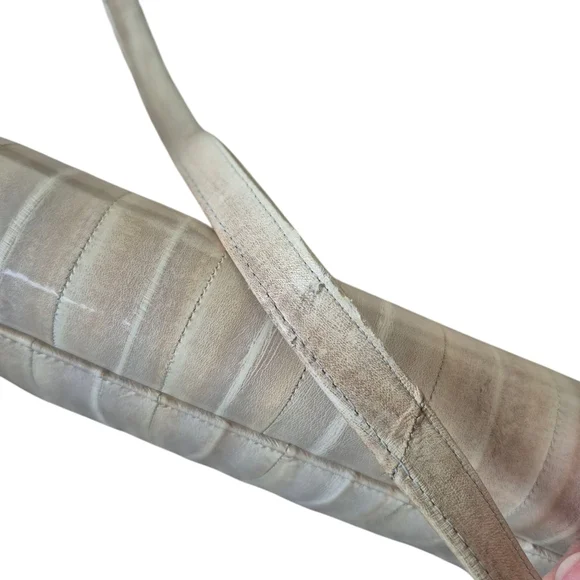 Vintage 80s Korean Eel Skin Shoulder Clutch Bag Removable Strap - Picture 10 of 12